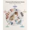 imageBlissful Diary Baby Play Gym ampamp Activity Mat 5 Developmental Zones Wooden Tummy Time Mat with 6 Detachable Sensory Toys for Motor Skills ampamp Sensory Development Baby Essentials Shower GiftGrey