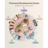imageBlissful Diary Baby Play Gym ampamp Activity Mat 5 Developmental Zones Wooden Tummy Time Mat with 6 Detachable Sensory Toys for Motor Skills ampamp Sensory Development Baby Essentials Shower GiftPink