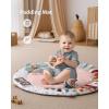 imageBlissful Diary Baby Play Gym ampamp Activity Mat 5 Developmental Zones Wooden Tummy Time Mat with 6 Detachable Sensory Toys for Motor Skills ampamp Sensory Development Baby Essentials Shower GiftPink