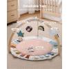 imageBlissful Diary Baby Play Gym ampamp Activity Mat 5 Developmental Zones Wooden Tummy Time Mat with 6 Detachable Sensory Toys for Motor Skills ampamp Sensory Development Baby Essentials Shower GiftPink