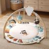 imageBlissful Diary Baby Play Gym ampamp Activity Mat 5 Developmental Zones Wooden Tummy Time Mat with 6 Detachable Sensory Toys for Motor Skills ampamp Sensory Development Baby Essentials Shower GiftGrey