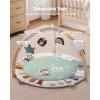 imageBlissful Diary Baby Play Gym ampamp Activity Mat 5 Developmental Zones Wooden Tummy Time Mat with 6 Detachable Sensory Toys for Motor Skills ampamp Sensory Development Baby Essentials Shower GiftGreen