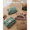 imageBlissful Diary Muslin Baby Hooded Towel Soft and Absorbent Bath Towel for Newborn Infant Toddler Unisex 32x32  Smart BearGentle Giraffe