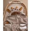 imageBlissful Diary Muslin Baby Hooded Towel Soft and Absorbent Bath Towel for Newborn Infant Toddler Unisex 32x32  Smart BearGentle Giraffe