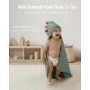 imageBlissful Diary Muslin Baby Hooded Towel Soft and Absorbent Bath Towel for Newborn Infant Toddler Unisex 32x32  Smart BearRoguish Dino