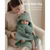 imageBlissful Diary Muslin Baby Hooded Towel Soft and Absorbent Bath Towel for Newborn Infant Toddler Unisex 32x32  Smart BearRoguish Dino