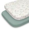 imageBlissful Diary Muslin Crib Sheets for Girl Boy Boho Neutral Soft Cotton Baby Sheet for 52x28 Standard Crib Mattress 2 PackRetro YellowampampBeigeRoman Green  Leaf