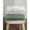 imageBlissful Diary Muslin Crib Sheets for Girl Boy Boho Neutral Soft Cotton Baby Sheet for 52x28 Standard Crib Mattress 2 PackRetro YellowampampBeigeRoman Green  Leaf