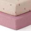 imageBlissful Diary Muslin Crib Sheets for Girl Boy Boho Neutral Soft Cotton Baby Sheet for 52x28 Standard Crib Mattress 2 PackRetro YellowampampBeigeSunshine  Blush Pink