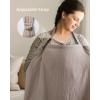imageBlissful Diary Muslin Nursing Cover for Breastfeeding Breathable Breastfeeding Cover up with Arch Neckline for Women Nursing ApronBlush PinkAgreeable Gray