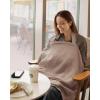 imageBlissful Diary Muslin Nursing Cover for Breastfeeding Breathable Breastfeeding Cover up with Arch Neckline for Women Nursing ApronBlush PinkAgreeable Gray