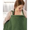 imageBlissful Diary Muslin Nursing Cover for Breastfeeding Breathable Breastfeeding Cover up with Arch Neckline for Women Nursing ApronBlush PinkDark Green