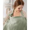 imageBlissful Diary Muslin Nursing Cover for Breastfeeding Breathable Breastfeeding Cover up with Arch Neckline for Women Nursing ApronBlush PinkSage Green