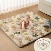 imageBlissful Diary Baby Play Mats for Floor 50x50 Crawling Mat for Playpen Thicken Soft Padding Foam Playmats for Babies and Toddlers Infants Foldable and Machine Washable Boho DesignEarth Tones