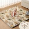 imageBlissful Diary Baby Play Mats for Floor 50x50 Crawling Mat for Playpen Thicken Soft Padding Foam Playmats for Babies and Toddlers Infants Foldable and Machine Washable Boho DesignEarth Tones