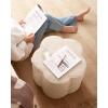 imageBlissful Diary Flower Pouf Ottoman Comfy Floral Ottoman for Living Room Bedroom Kids Room Charm Floor Pouf for Home Decor Full Foam Filling Foot Rest for Couch Dark GreyOff White