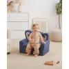 imageBlissful Diary Kids Couch 2in1 Soft Toddler Couch Fold Out Toddler Chair Comfy Convertible Sofa to Lounger with Cute Dinosaur Designs Pale KhakiBlue