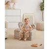 imageBlissful Diary Kids Couch 2in1 Soft Toddler Couch Fold Out Toddler Chair Comfy Convertible Sofa to Lounger with Cute Dinosaur Designs Pale KhakiKhaki