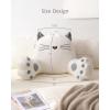 imageBlissful Diary Kitty Reading Pillow for KidsTeensAdults Back Pillow for Sitting Up in Bed with Shredded Memory Foam Bed Rest Pillow with Arms Back Support Pillow with Washable Cover Off WhitePure White