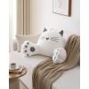 imageBlissful Diary Kitty Reading Pillow for KidsTeensAdults Back Pillow for Sitting Up in Bed with Shredded Memory Foam Bed Rest Pillow with Arms Back Support Pillow with Washable Cover Off WhitePure White