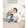 imageBlissful Diary Kitty Reading Pillow for KidsTeensAdults Back Pillow for Sitting Up in Bed with Shredded Memory Foam Bed Rest Pillow with Arms Back Support Pillow with Washable Cover Off WhitePure White