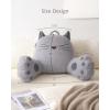 imageBlissful Diary Kitty Reading Pillow for KidsTeensAdults Back Pillow for Sitting Up in Bed with Shredded Memory Foam Bed Rest Pillow with Arms Back Support Pillow with Washable Cover Off WhiteLight Grey