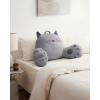 imageBlissful Diary Kitty Reading Pillow for KidsTeensAdults Back Pillow for Sitting Up in Bed with Shredded Memory Foam Bed Rest Pillow with Arms Back Support Pillow with Washable Cover Off WhiteLight Grey