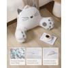 imageBlissful Diary Kitty Reading Pillow for KidsTeensAdults Back Pillow for Sitting Up in Bed with Shredded Memory Foam Bed Rest Pillow with Arms Back Support Pillow with Washable Cover Off WhitePure White