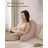 imageBlissful Diary Reading Pillow Stylish Bed Pillow with Shredded Memory Foam for Adult Children Backrest Back Pillow for Bed ampamp Couch Sitting Up with Arms ampamp Pockets ampamp Washable Cover Off WhitePale Pink