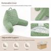imageBlissful Diary Reading Pillow Stylish Bed Pillow with Shredded Memory Foam for Adult Children Backrest Back Pillow for Bed ampamp Couch Sitting Up with Arms ampamp Pockets ampamp Washable Cover Off WhiteSage Green