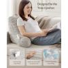 imageBlissful Diary Reading Pillow Stylish Bed Pillow with Shredded Memory Foam for Adult Children Backrest Back Pillow for Bed ampamp Couch Sitting Up with Arms ampamp Pockets ampamp Washable Cover Off WhiteLight Gray