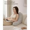 imageBlissful Diary Reading Pillow Stylish Bed Pillow with Shredded Memory Foam for Adult Children Backrest Back Pillow for Bed ampamp Couch Sitting Up with Arms ampamp Pockets ampamp Washable Cover Off WhiteLight Gray
