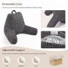 imageBlissful Diary Reading Pillow Stylish Bed Pillow with Shredded Memory Foam for Adult Children Backrest Back Pillow for Bed ampamp Couch Sitting Up with Arms ampamp Pockets ampamp Washable Cover Off WhiteDark Gray