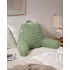 imageBlissful Diary Reading Pillow Stylish Bed Pillow with Shredded Memory Foam for Adult Children Backrest Back Pillow for Bed ampamp Couch Sitting Up with Arms ampamp Pockets ampamp Washable Cover Off WhiteSage Green