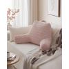 imageBlissful Diary Reading Pillow Stylish Bed Pillow with Shredded Memory Foam for Adult Children Backrest Back Pillow for Bed ampamp Couch Sitting Up with Arms ampamp Pockets ampamp Washable Cover Off WhitePale Pink