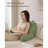 imageBlissful Diary Reading Pillow Stylish Bed Pillow with Shredded Memory Foam for Adult Children Backrest Back Pillow for Bed ampamp Couch Sitting Up with Arms ampamp Pockets ampamp Washable Cover Off WhiteSage Green