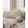 imageBlissful Diary Reading Pillow Stylish Bed Pillow with Shredded Memory Foam for Adult Children Backrest Back Pillow for Bed ampamp Couch Sitting Up with Arms ampamp Pockets ampamp Washable Cover Off WhiteOff White