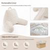 imageBlissful Diary Reading Pillow Stylish Bed Pillow with Shredded Memory Foam for Adult Children Backrest Back Pillow for Bed ampamp Couch Sitting Up with Arms ampamp Pockets ampamp Washable Cover Off WhiteOff White