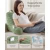 imageBlissful Diary Reading Pillow Stylish Bed Pillow with Shredded Memory Foam for Adult Children Backrest Back Pillow for Bed ampamp Couch Sitting Up with Arms ampamp Pockets ampamp Washable Cover Off WhiteSage Green