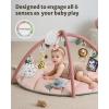 imageBlissful Diary Shell Baby Play Gym Mat Softer ampamp Enlarged Tummy Time Mat w 6 Detachable Toys for Sensory ampamp Motor Skill Development Activity Mat for Newborn Essentials Shower Gift Boho Ocean ThemeCrystal Pink