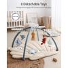 imageBlissful Diary Shell Baby Play Gym Mat Softer ampamp Enlarged Tummy Time Mat w 6 Detachable Toys for Sensory ampamp Motor Skill Development Activity Mat for Newborn Essentials Shower Gift Boho Ocean ThemeBoho