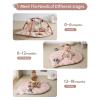 imageBlissful Diary Shell Baby Play Gym Mat Softer ampamp Enlarged Tummy Time Mat w 6 Detachable Toys for Sensory ampamp Motor Skill Development Activity Mat for Newborn Essentials Shower Gift Boho Ocean ThemeCrystal Pink