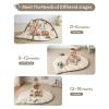 imageBlissful Diary Shell Baby Play Gym Mat Softer ampamp Enlarged Tummy Time Mat w 6 Detachable Toys for Sensory ampamp Motor Skill Development Activity Mat for Newborn Essentials Shower Gift Boho Ocean ThemeOatmeal Beige