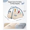 imageBlissful Diary Shell Baby Play Gym Mat Softer ampamp Enlarged Tummy Time Mat w 6 Detachable Toys for Sensory ampamp Motor Skill Development Activity Mat for Newborn Essentials Shower Gift Boho Ocean ThemeBoho