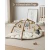 imageBlissful Diary Shell Baby Play Gym Mat Softer ampamp Enlarged Tummy Time Mat w 6 Detachable Toys for Sensory ampamp Motor Skill Development Activity Mat for Newborn Essentials Shower Gift Boho Ocean ThemeOatmeal Beige