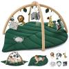 imageBlissful Diary Shell Baby Play Gym Mat Softer ampamp Enlarged Tummy Time Mat w 6 Detachable Toys for Sensory ampamp Motor Skill Development Activity Mat for Newborn Essentials Shower Gift Boho Ocean ThemeForest Green