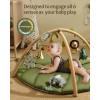 imageBlissful Diary Shell Baby Play Gym Mat Softer ampamp Enlarged Tummy Time Mat w 6 Detachable Toys for Sensory ampamp Motor Skill Development Activity Mat for Newborn Essentials Shower Gift Boho Ocean ThemeGreen with Lion Rattle