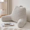 imageBlissful Diary Reading Pillow Stylish Bed Pillow with Shredded Memory Foam for Adult Children Backrest Back Pillow for Bed ampamp Couch Sitting Up with Arms ampamp Pockets ampamp Washable Cover Off WhiteLight Gray