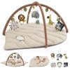 imageBlissful Diary Shell Baby Play Gym Mat Softer ampamp Enlarged Tummy Time Mat w 6 Detachable Toys for Sensory ampamp Motor Skill Development Activity Mat for Newborn Essentials Shower Gift Boho Ocean ThemeOatmeal Beige