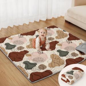 imageBlissful Diary Baby Play Mats for Floor 50x50 Crawling Mat for Playpen Thicken Soft Padding Foam Playmats for Babies and Toddlers Infants Foldable and Machine Washable Boho DesignBoho
